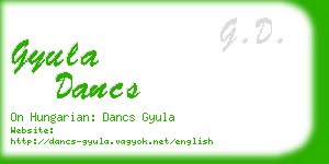 gyula dancs business card